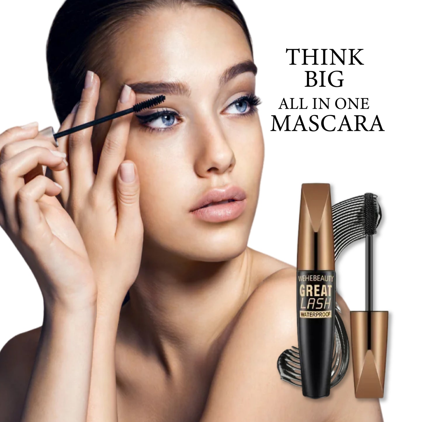 5D Waterproof Mascara – Lengthen & Volumize Black Silk Lashes