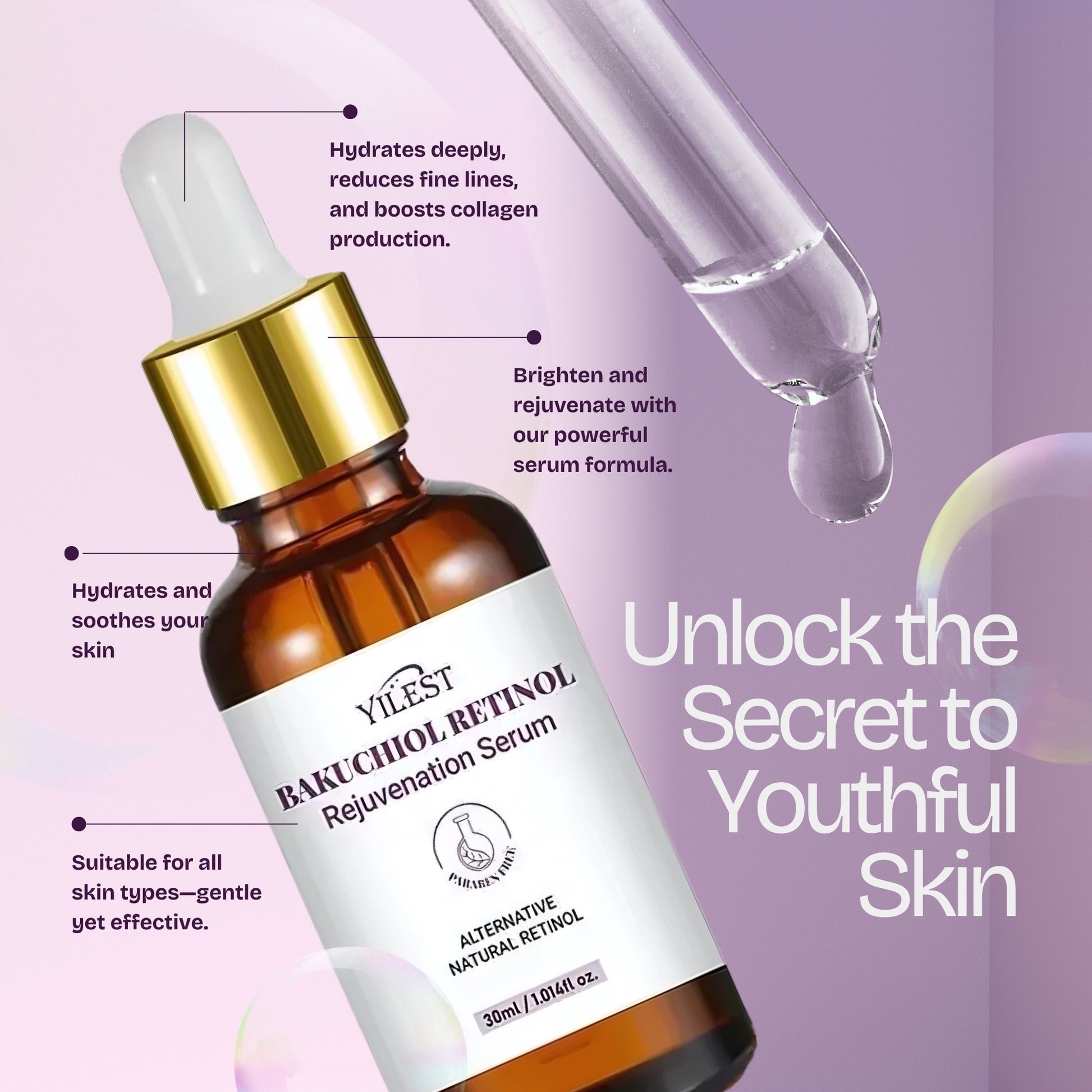 Bakuchiol Retinol Serum – Moisturizing & Firming Facial Essence