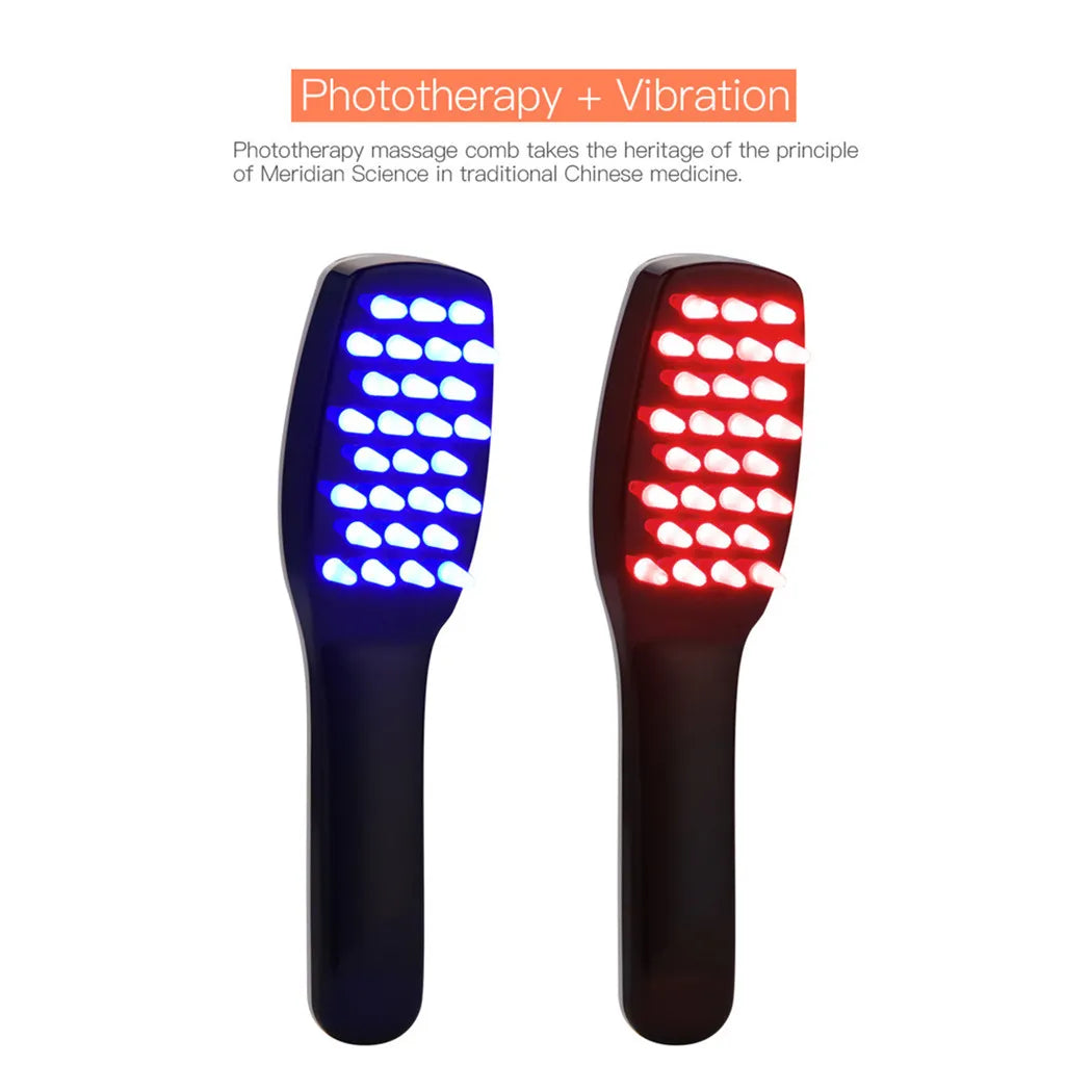 LED Scalp Massage Comb: Red & Blue Light Therapy with Rechargeable Design - Zenith Cart