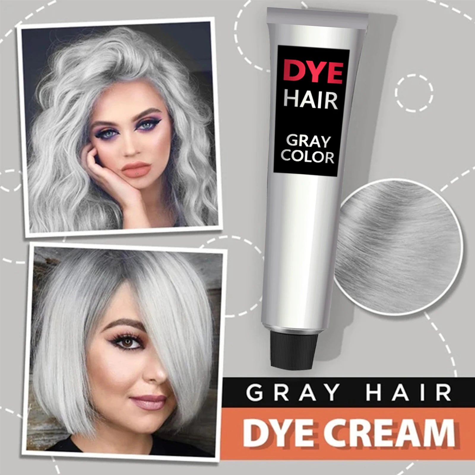 Smoky Gray Permanent Hair Dye Cream – Unisex Silver & Light Grey - Zenith Cart