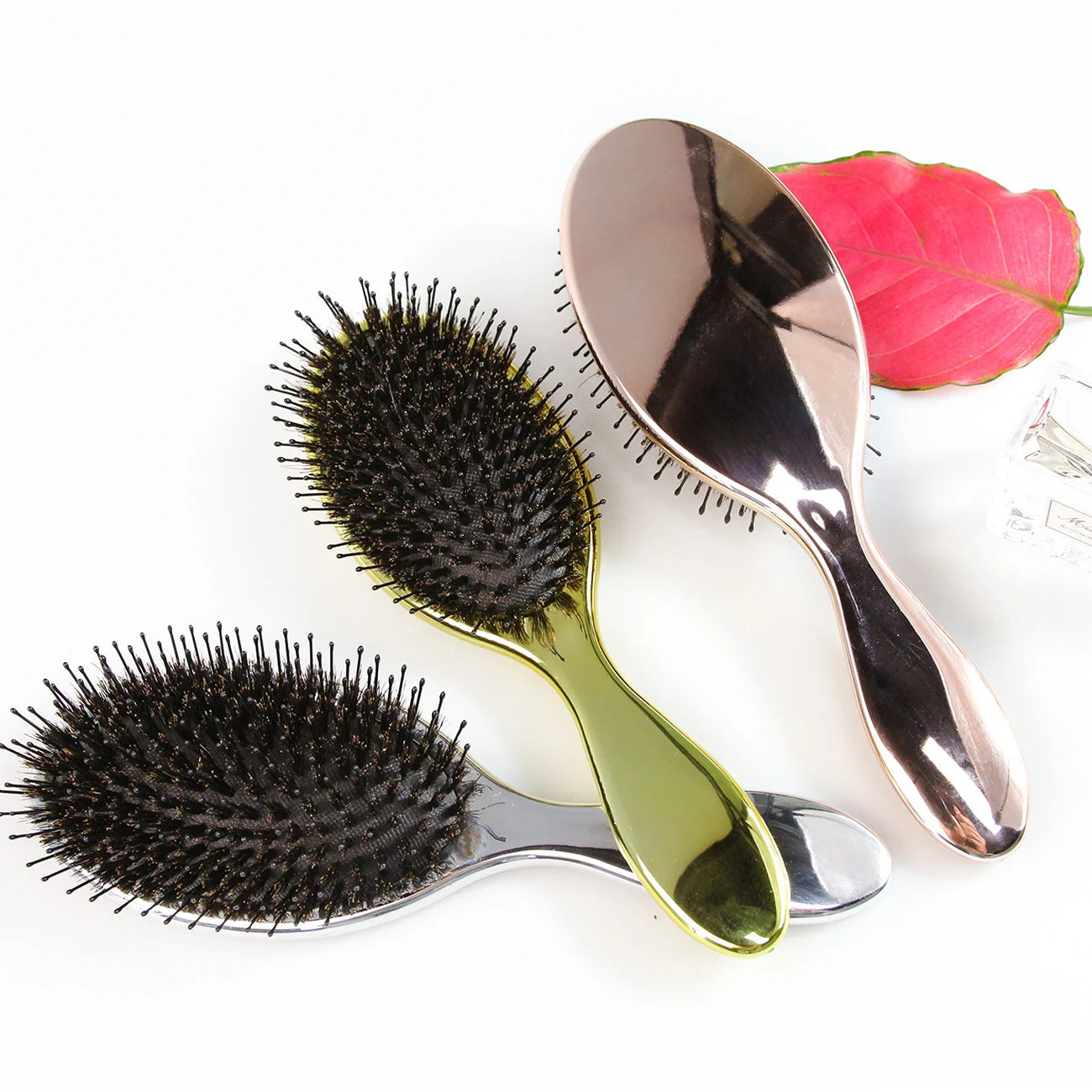 Electroplated Gold & Silver Bristles Comb | Detangling Brush - Zenith Cart