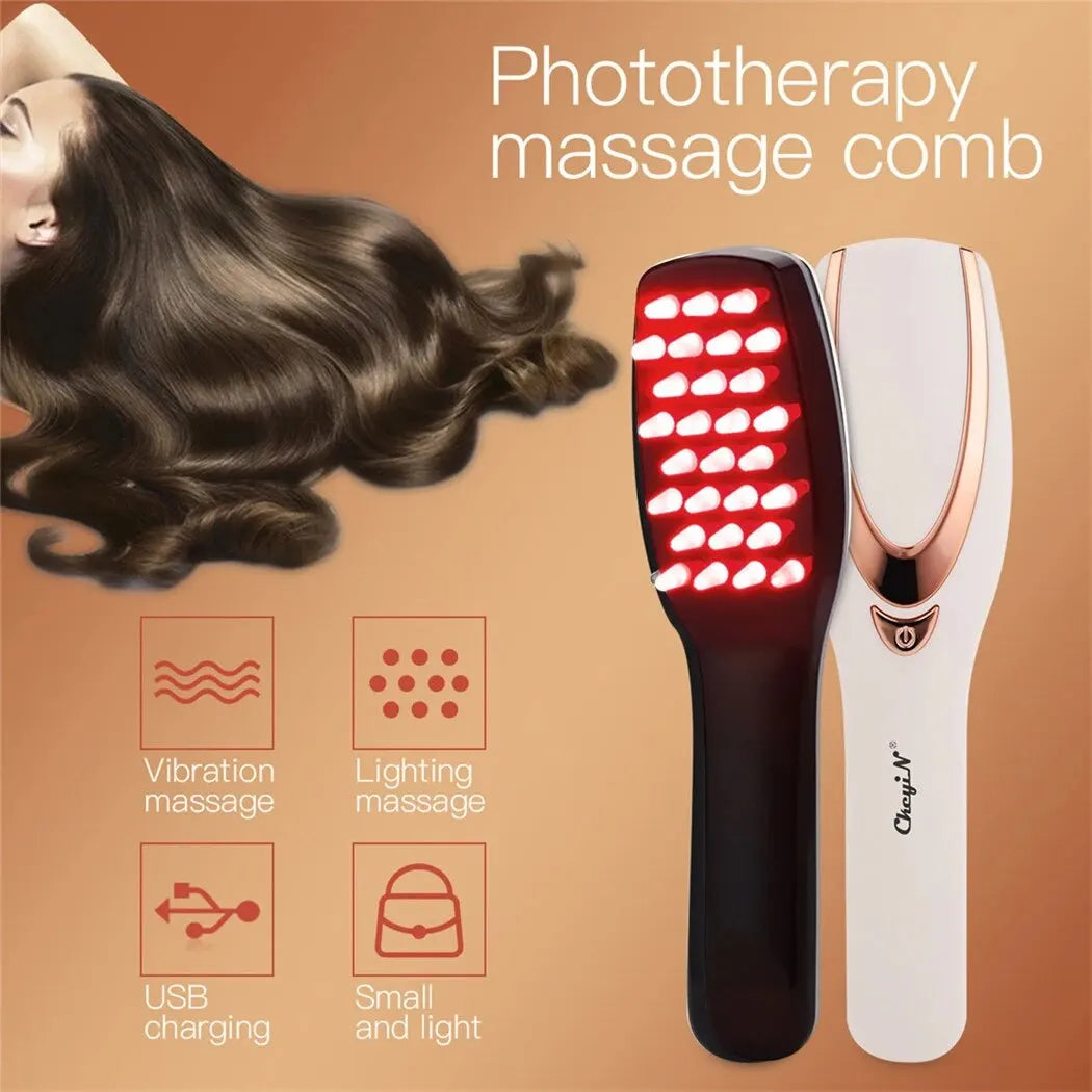 LED Scalp Massage Comb: Red & Blue Light Therapy with Rechargeable Design - Zenith Cart