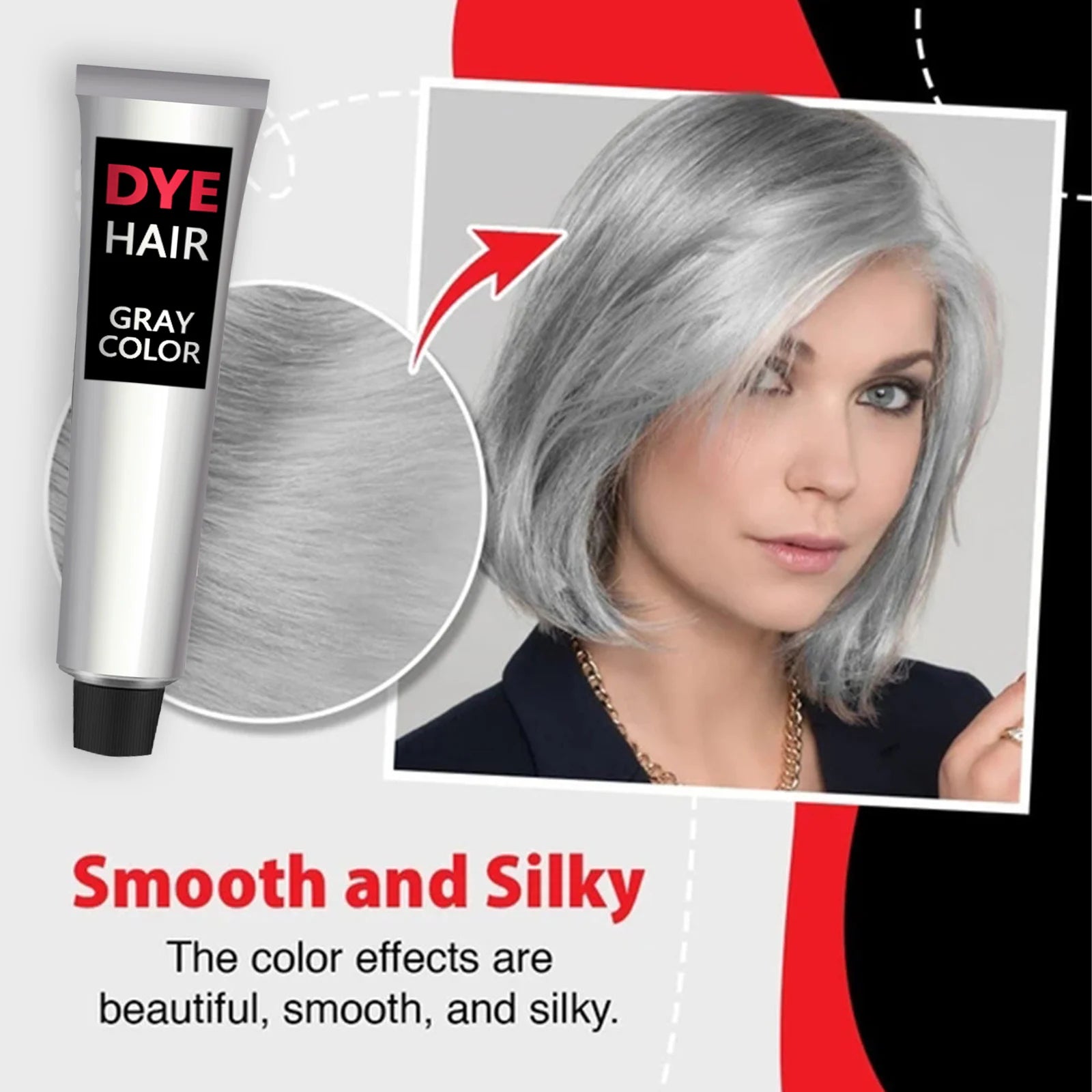 Smoky Gray Permanent Hair Dye Cream – Unisex Silver & Light Grey - Zenith Cart