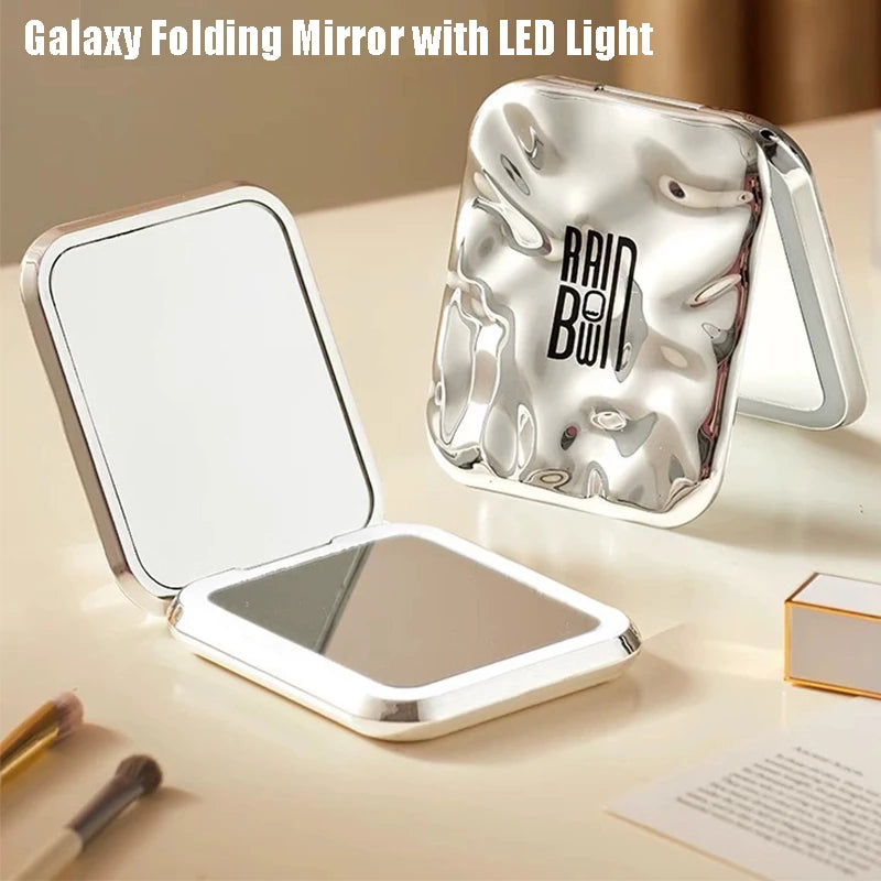 Galaxy Folding Mini Mirror with LED Light & 5X Magnification - Zenith Cart