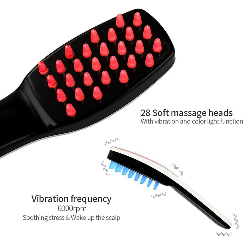 LED Scalp Massage Comb: Red & Blue Light Therapy with Rechargeable Design - Zenith Cart