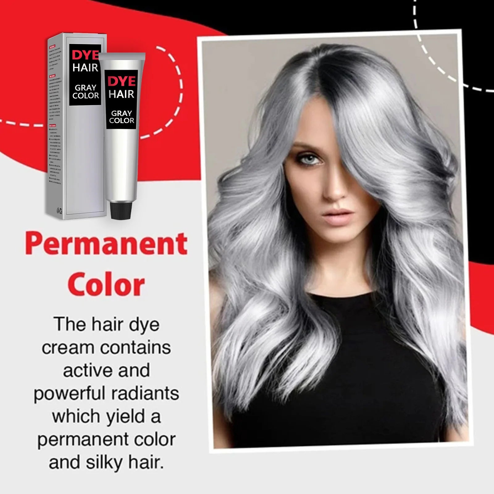 Smoky Gray Permanent Hair Dye Cream – Unisex Silver & Light Grey - Zenith Cart